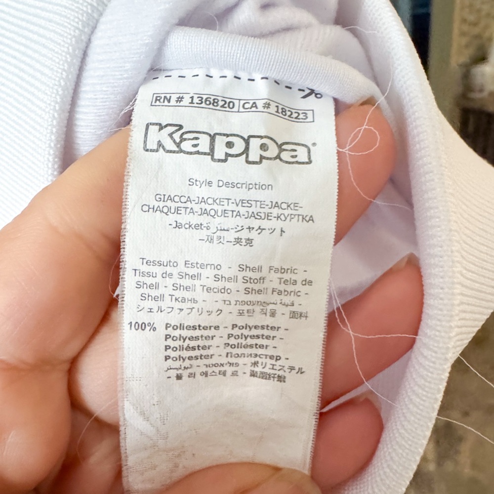 Kappa 222 Banda Track Jacket White Black Omini Logo Tape Full Zip Tracksuit Mโ - Picture 5 of 8